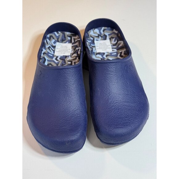 Gardenline mens Garden Clogs Size 9-10 Easy-Clean Blue Removable Patterned Inso - Picture 5 of 12